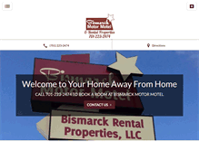 Tablet Screenshot of bismarckmotormotel.com